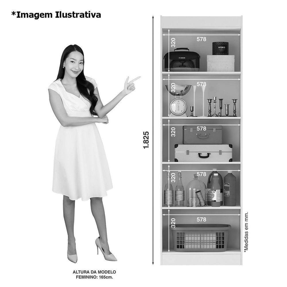 Armário Multiuso 2 Portas 4 Prateleiras Croácia Atacama/grafite - 5