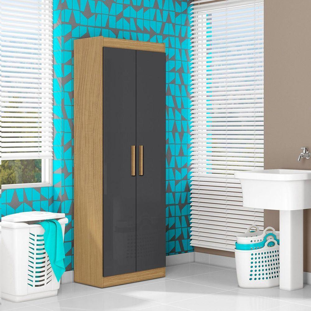 Armário Multiuso 2 Portas 4 Prateleiras Croácia Atacama/grafite - 6