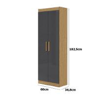 Armário Multiuso 2 Portas 4 Prateleiras Croácia Atacama/grafite - 3