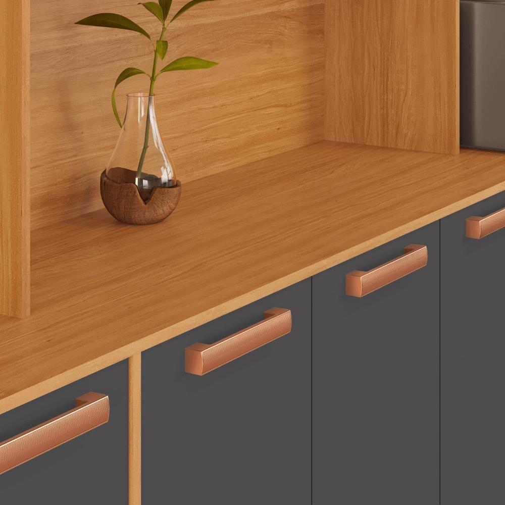 Kit Nápoles 6 Portas 1 Vidro 1 Gaveta Cinamomo/grafite - 3