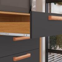 Kit Nápoles 6 Portas 1 Vidro 1 Gaveta Cinamomo/grafite - 7