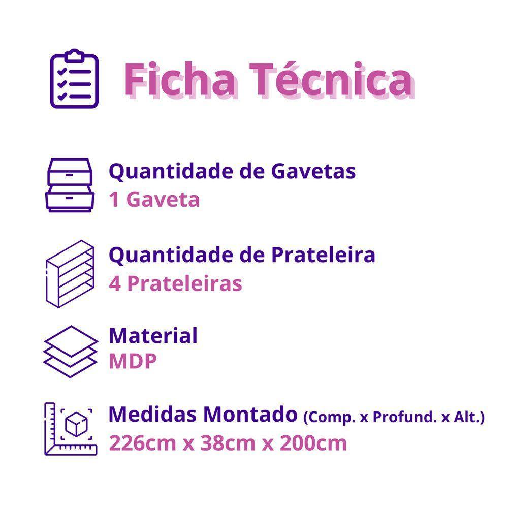 Cozinha Compacta Liza 6 Portas 1 Gaveta Nicho Ripado Mobilihouse Cinamomo Com Branco Acetinado - 4