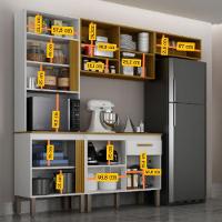 Cozinha Compacta Liza 6 Portas 1 Gaveta Nicho Ripado Mobilihouse Cinamomo Com Branco Acetinado - 5