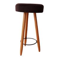 Kit Duas Banqueta Alta Para área Gourmet Balcão Pés Palito Linho Marrom Eli Móveis E Decoração - 3