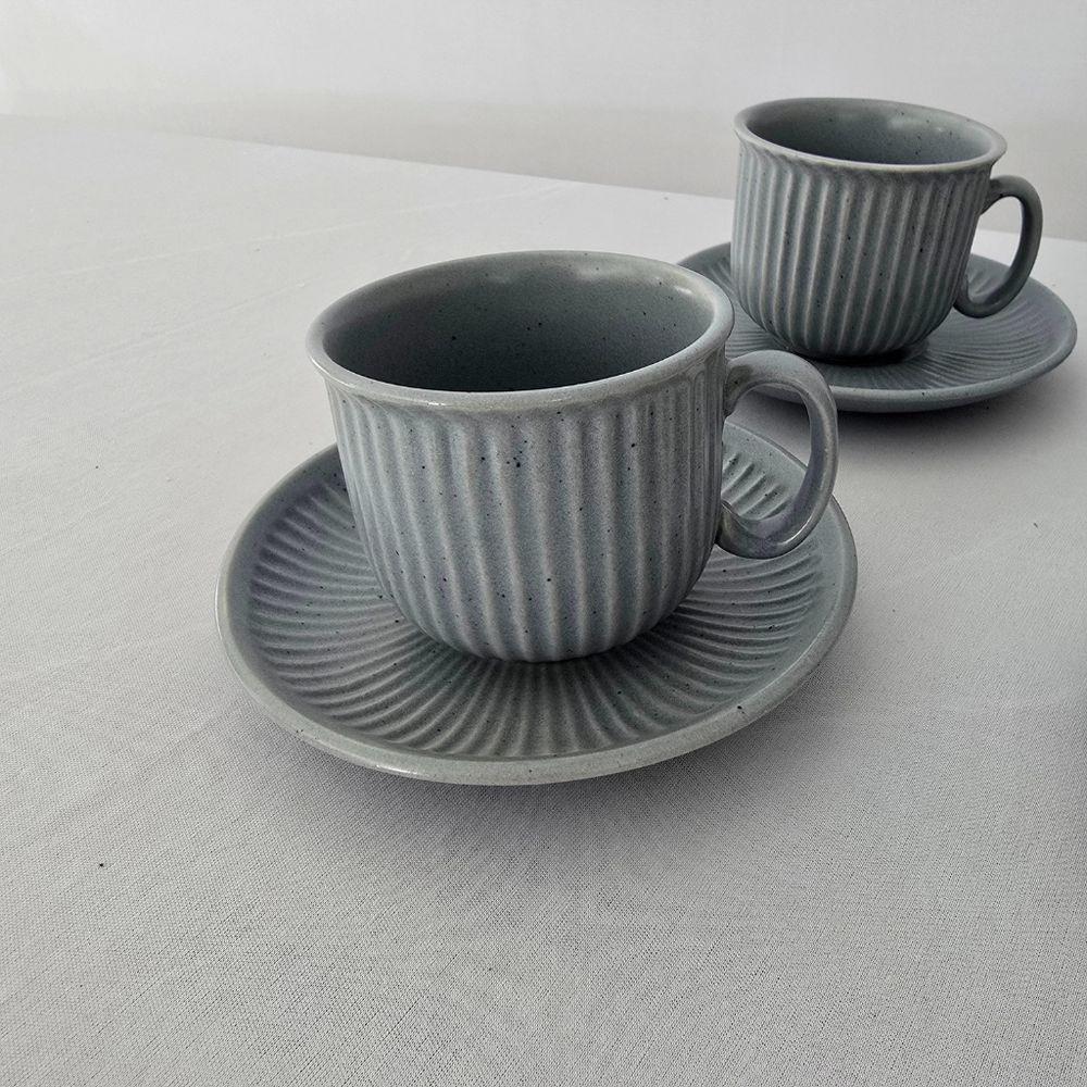 Conjunto Xícaras Canelada Com Pires Chá 200ml 12 Peças - 4