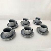 Conjunto Xícaras Canelada Com Pires Chá 200ml 12 Peças - 5