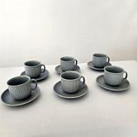 Conjunto Xícaras Canelada Com Pires Chá 200ml 12 Peças - 6