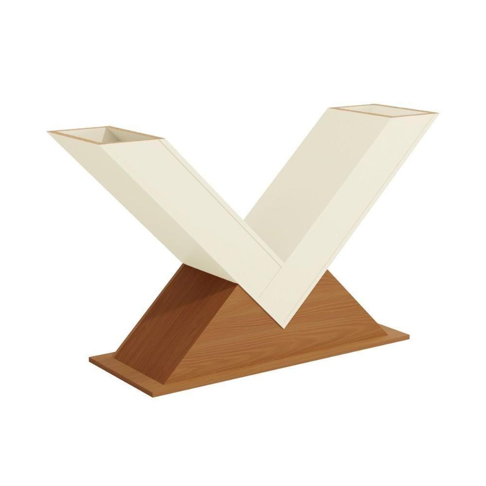 Base Mesa De Jantar Amora Ba35 Madeirado Sem Tampo Canela/off White - Kappesberg - 1