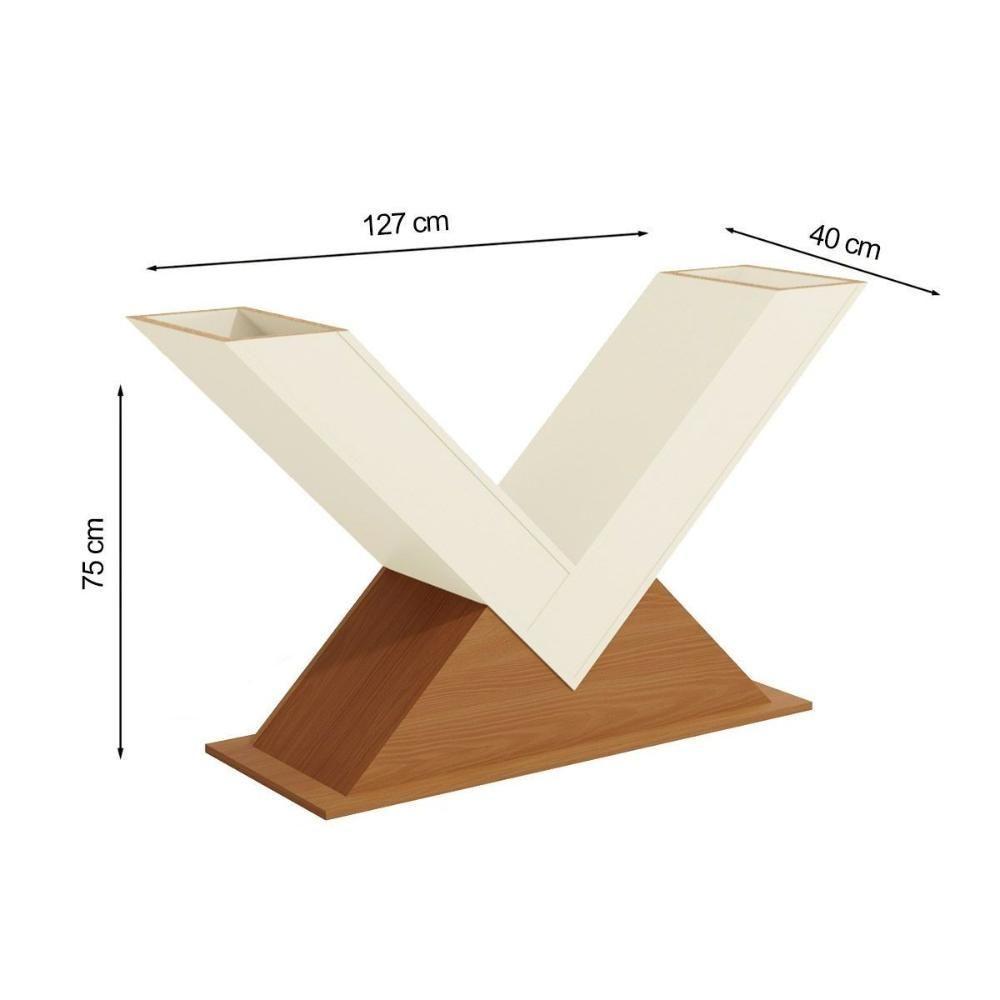 Base Mesa De Jantar Amora Ba35 Madeirado Sem Tampo Canela/off White - Kappesberg - 3