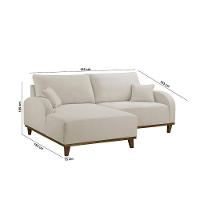 Sofá Albano Linho 185cm Chaise Lado Esquerdo Meu Sofá Online A302 Linho Branco - 3