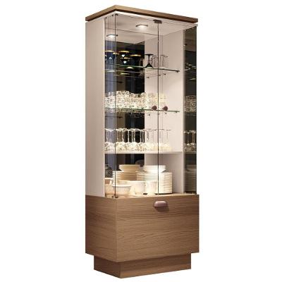 Cristaleira Aura Sala De Estar Com Portas De Vidro Castanho/off White