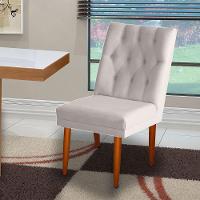 Jogo 04 Cadeiras De Jantar Estofada Cozinha Paris Suede Porcelana Eli Móveis - 2