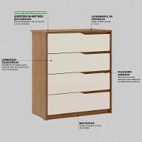 Cômoda Atria Quarto Com 4 Gavetas Amendola/off White - 5