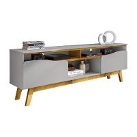 Rack Ilhabela Tv 75 Polegadas Com 2 Porta Pés Madeira Maciça Off White/naturale - 1