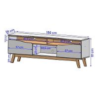 Rack Ilhabela Tv 75 Polegadas Com 2 Porta Pés Madeira Maciça Off White/naturale - 4
