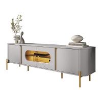 Rack Juquehy Tv 75 Polegadas Com 4 Portas E Pés Em Aço Off White/cinamomo - 1