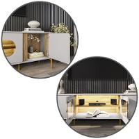 Rack Juquehy Tv 75 Polegadas Com 4 Portas E Pés Em Aço Off White/cinamomo - 2