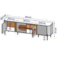 Rack Juquehy Tv 75 Polegadas Com 4 Portas E Pés Em Aço Off White/cinamomo - 3