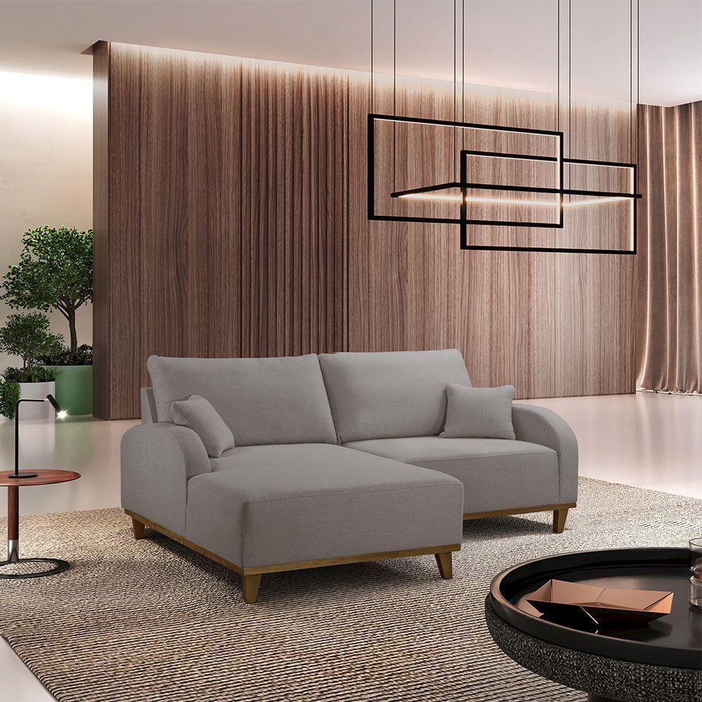 Sofá Albano Veludo 185 Chaise Lado Esquerdo Meu Sofá Online B026 Veludo Prata - 1