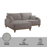 Sofá Albano Veludo 185 Chaise Lado Esquerdo Meu Sofá Online B026 Veludo Prata - 2
