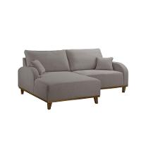 Sofá Albano Veludo 185 Chaise Lado Esquerdo Meu Sofá Online B026 Veludo Prata - 3