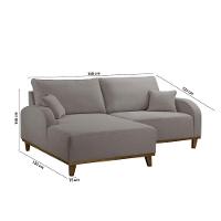 Sofá Albano Veludo 185 Chaise Lado Esquerdo Meu Sofá Online B026 Veludo Prata - 4