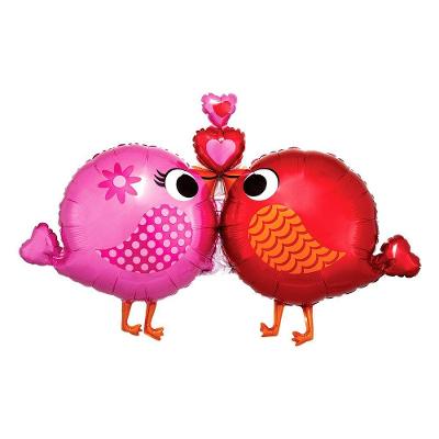 Balão Metalizado Amor Passarinhos - 38 Polegadas