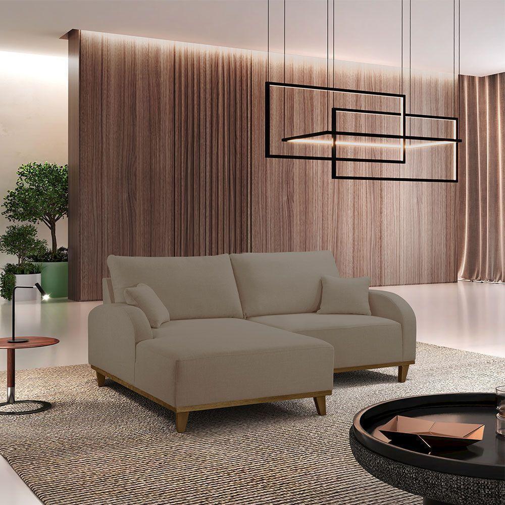 Sofá Albano Veludo 185 Chaise Lado Esquerdo Meu Sofá Online B002 Veludo Capuccino - 1