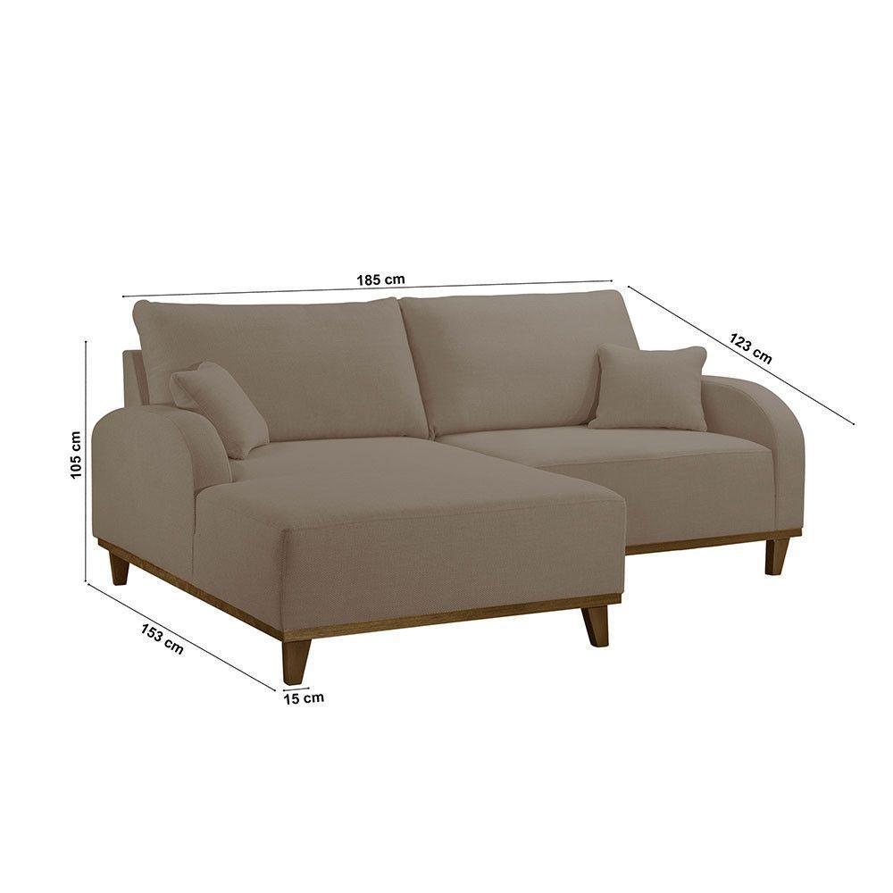 Sofá Albano Veludo 185 Chaise Lado Esquerdo Meu Sofá Online B002 Veludo Capuccino - 4