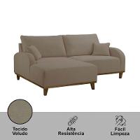 Sofá Albano Veludo 185 Chaise Lado Esquerdo Meu Sofá Online B002 Veludo Capuccino - 3