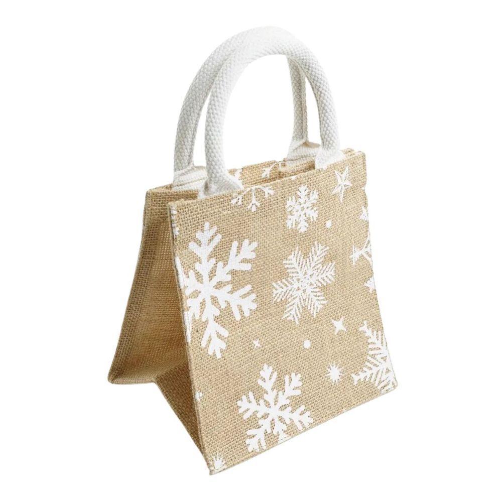 Bolsa Com Alça Natalina Floco De Neve Cru - 30cm - 2