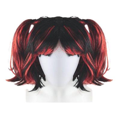 Peruca Gótica Preto Vermelho Luxo Maria Chiquinha
