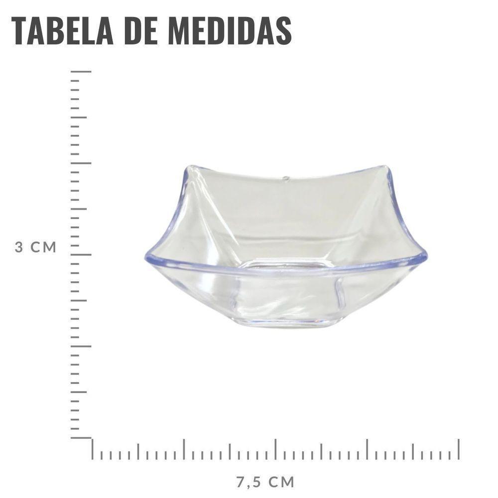 Mini Gourmet Quadrado 90 Ml - 7,5cm X 3cm Cor Transparente - 5