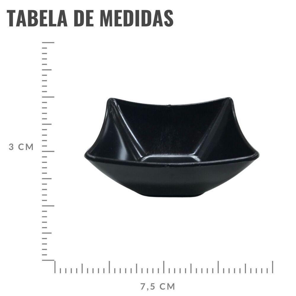 Mini Gourmet Quadrado 90 Ml - 7,5cm X 3cm Cor Preto - 6