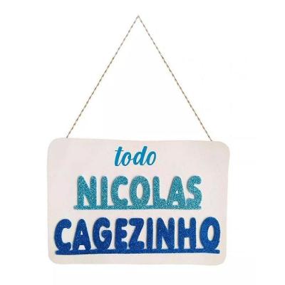 Plaquinha Divertida Em Eva - Todo Nicolas Cagezinho