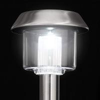 Kit 4 Luminária Solar Luz De Led Jardim Inox Acrílico - 10