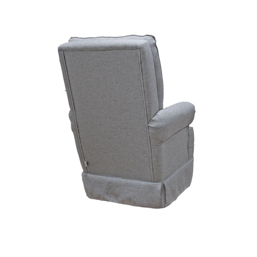 Poltrona De Amamentação Balanço Ellen Com Puff Veludo Cinza Escuro - Lg Decor Baby - 1