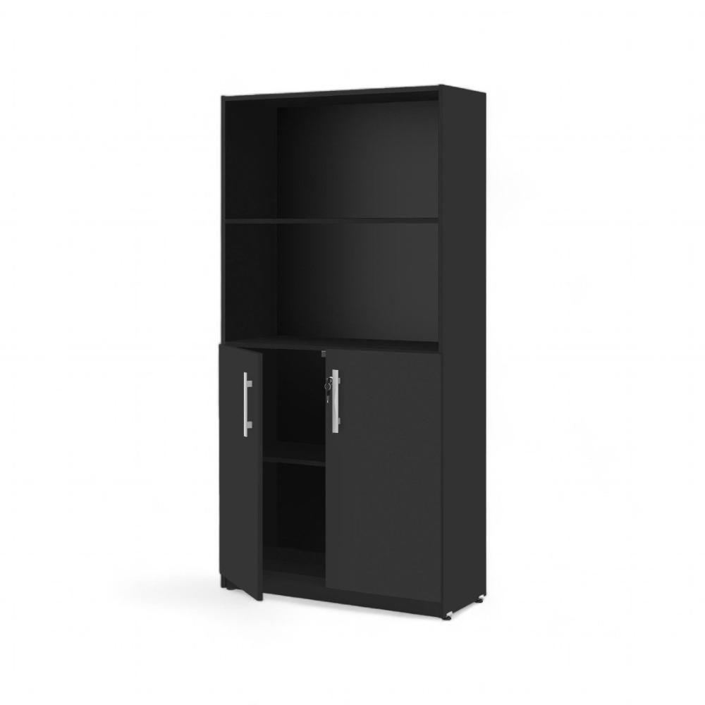 Armário Estante Com Prateleiras Light Preto - 2