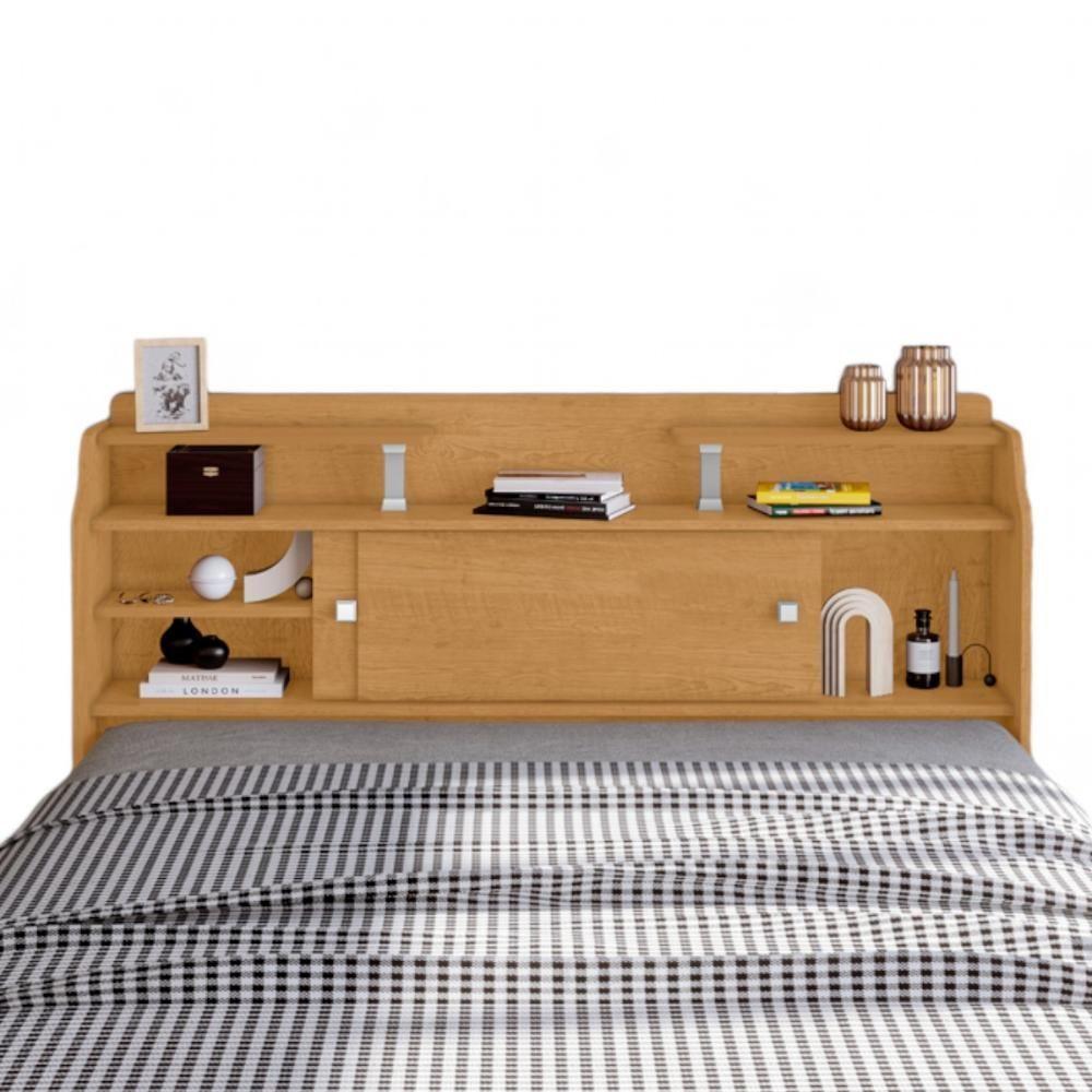 Cabeceira Queen Com Portas Elisa Naturalle E Off White - 2