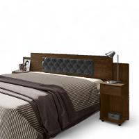 Cabeceira Ajustável Bruna Malbec Com Capitonê Preto