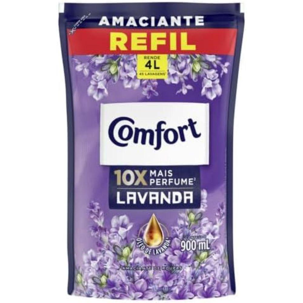 Amaciante De Roupas Comfort Concentrado Lavanda Refil 900ml - 1