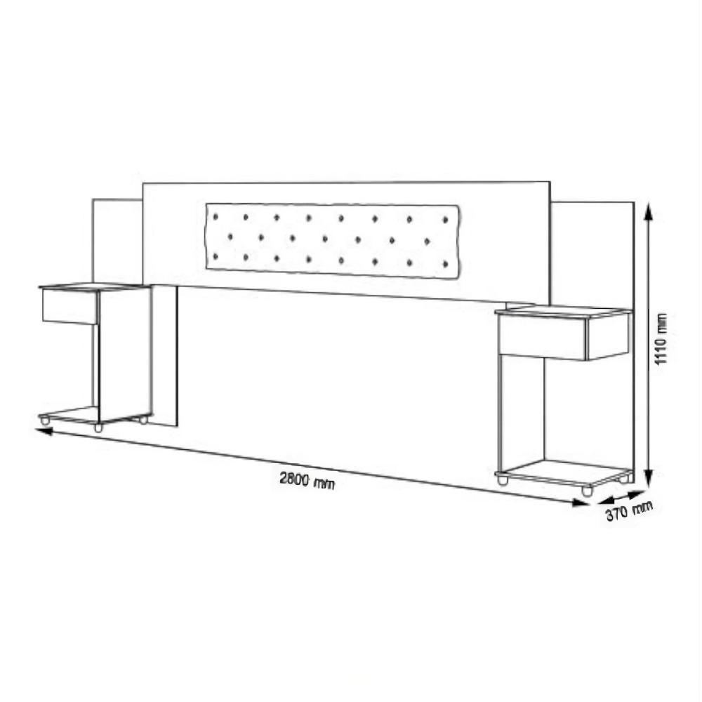 Cabeceira Ajustável Bruna Branca Com Capitonê Branco - 4