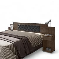 Cabeceira Ajustável Bruna Chocolate Com Capitonê Preto - 2