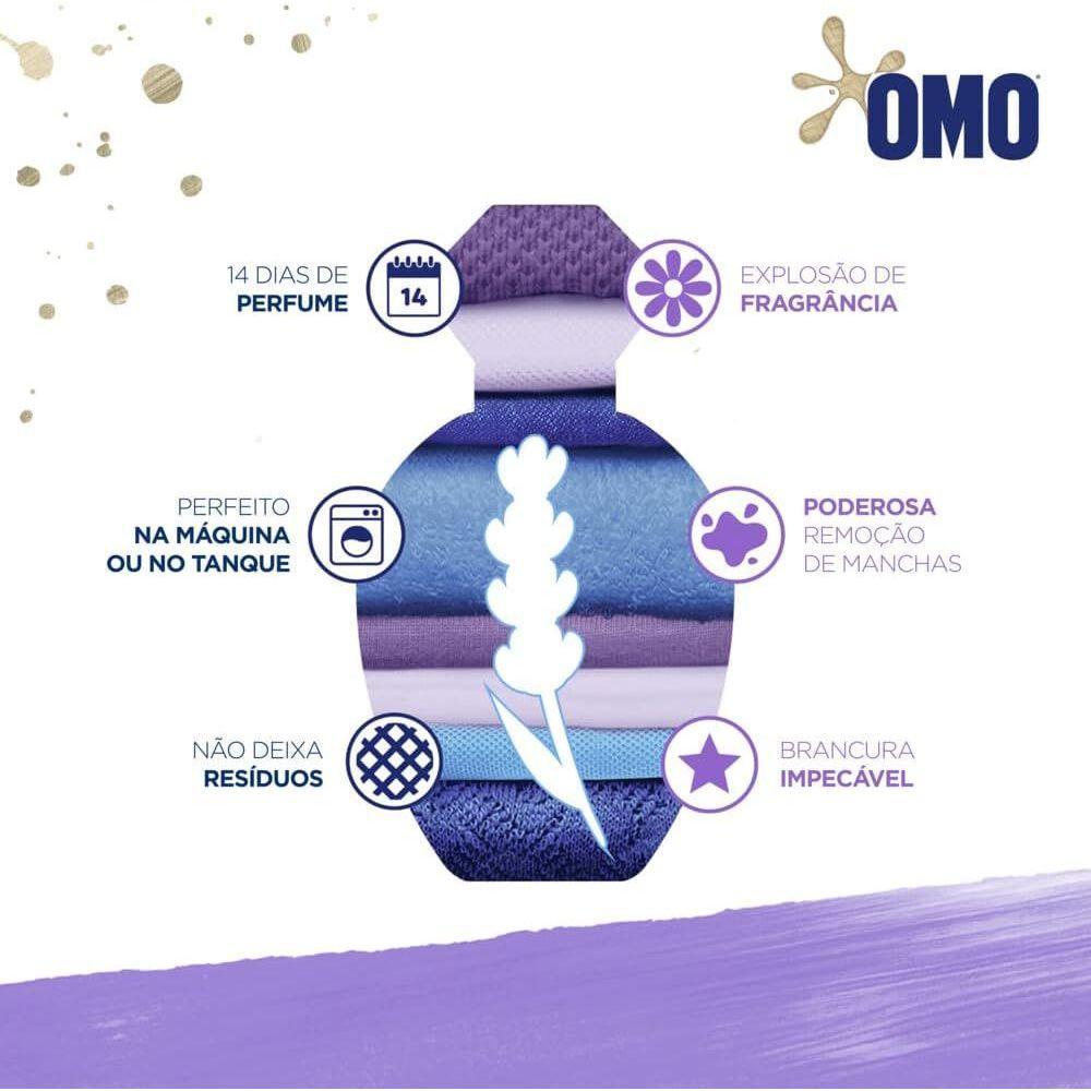 Lava Roupa Omo Sabão Líquido Refil Lavagem Perfeita Lavanda 900ml - 4