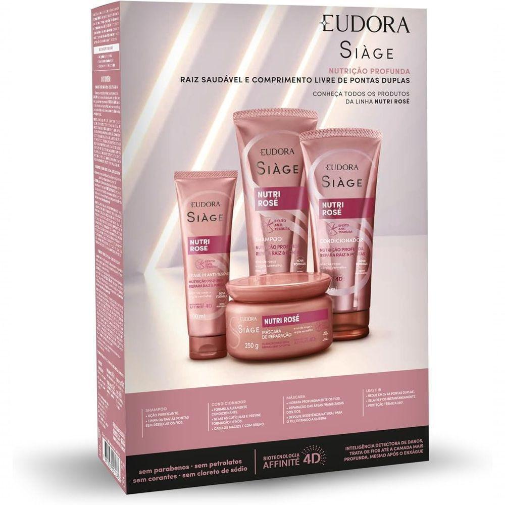 Kit Eudora Siage Promopack Nutri Rose 3 Produtos - Shampoo + Condicionador + Leave-in - 3