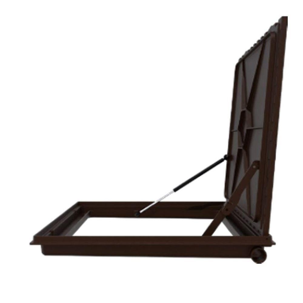 Tampa Casa Maquina 75x75cm Com Rebaixo Para Alumínio Marrom - 5