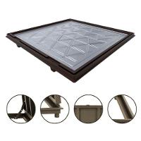 Tampa Casa Maquina 75x75cm Com Rebaixo Para Alumínio Marrom - 3