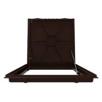 Tampa Casa Maquina 75x75cm Com Rebaixo Para Alumínio Marrom