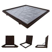 Tampa Casa Maquina 80x80cm Com Rebaixo Para Alumínio Marrom - 2