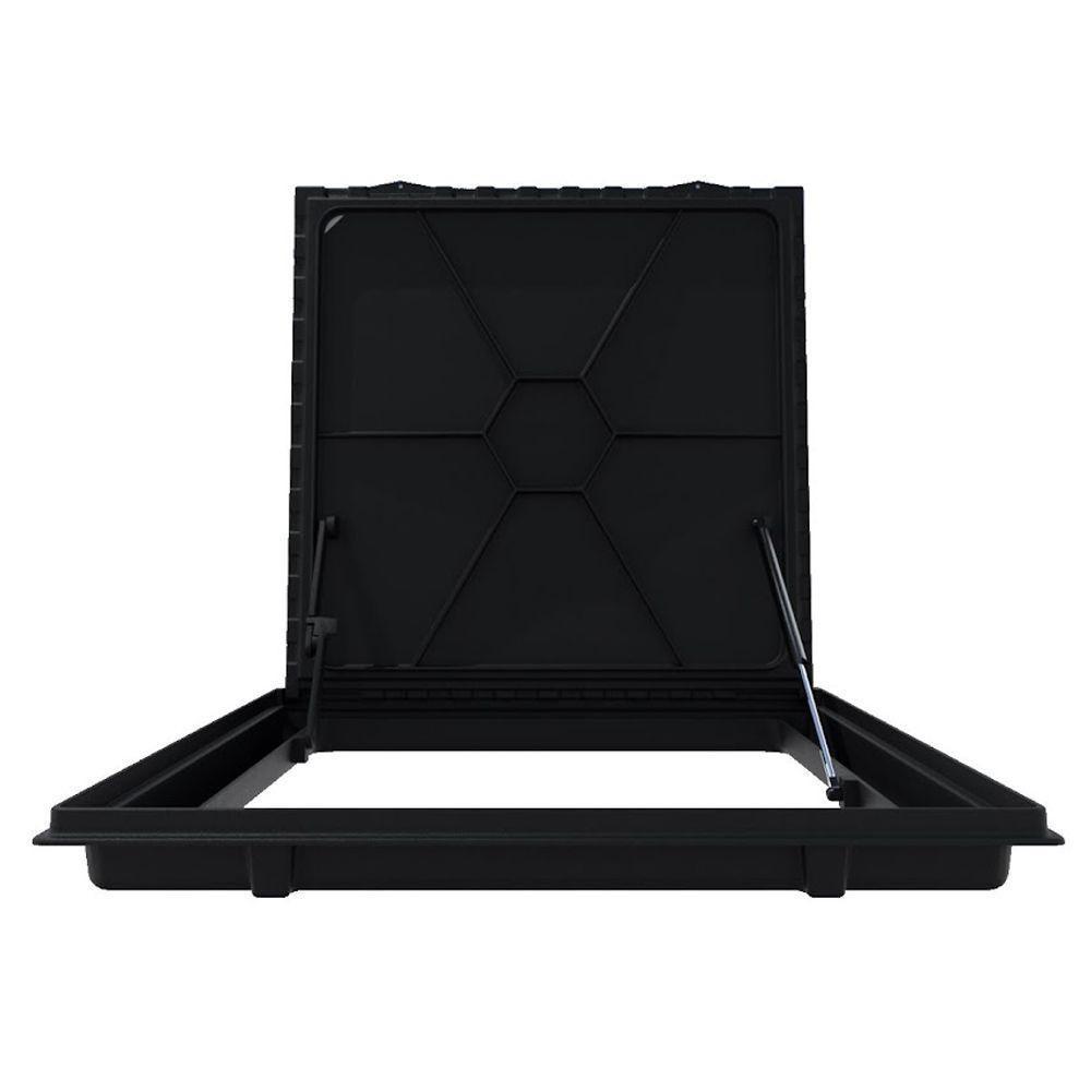 Tampa Casa Maquina 75x75cm Com Rebaixo Para Alumínio Preta - 3